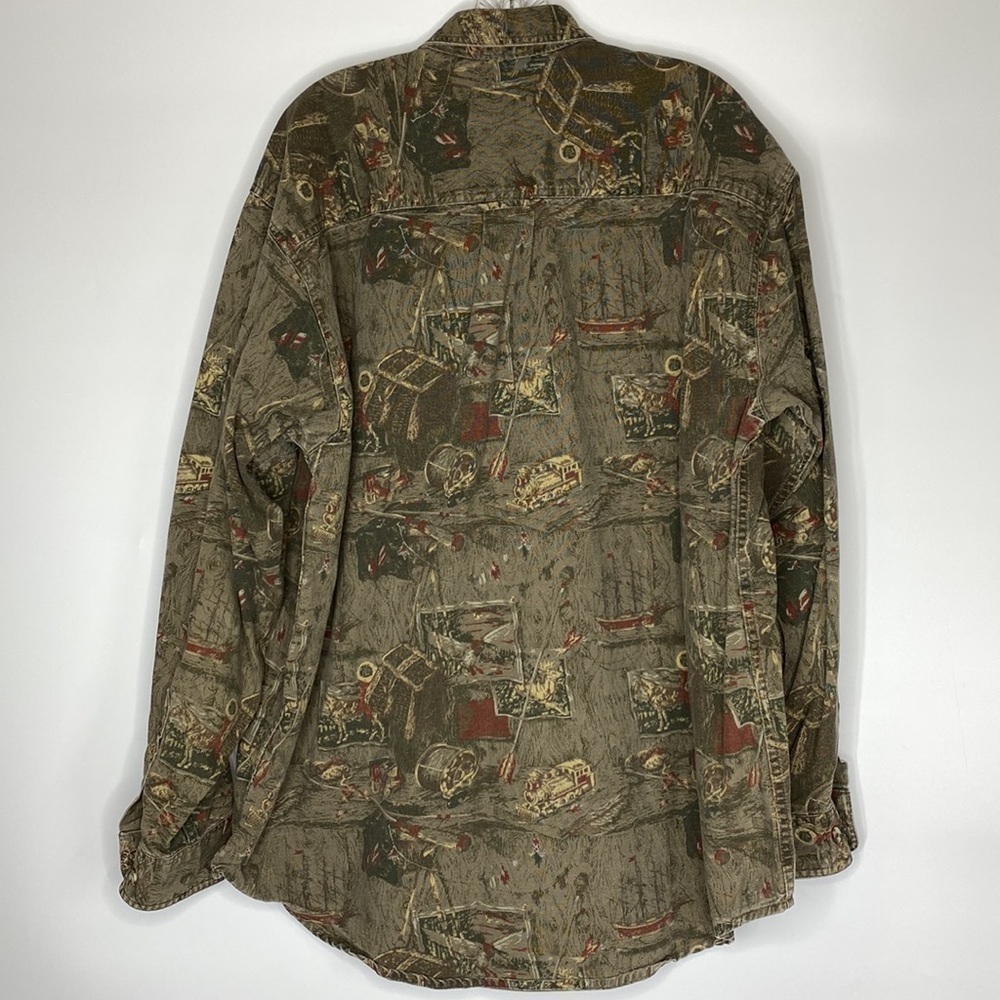 Vintage Eddie Bauer Elkhorn Elk Canvas Button Up Long Sleeve Shirt XL - Picture 4 of 8